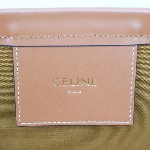 Celine Coufan Brown Triomphe Canvas Tote Bag Multicolor Logo - Picture 6 of 9